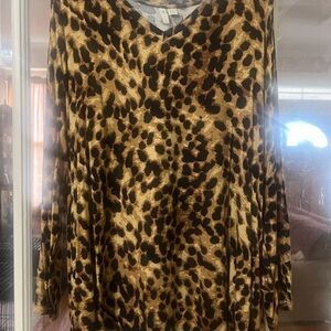 Cato Brown Leopard Long Sleeve Top